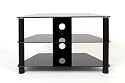 Demagio DM021-BG-BL-Black Glass and Black Column Stand for LCD and  Plasma TV - 800mm Wide, Recommended for Screen Sizes up to 32"