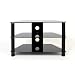Demagio DM021-BG-BL-Black Glass and Black Column Stand for LCD and Plasma TV - 800mm Wide, Recommended for Screen Sizes up to 32"