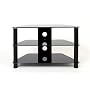 Demagio DM021-BG-BL-Black Glass and Black Column Stand for LCD and Plasma TV - 800mm Wide, Recommended for Screen Sizes up to 32"