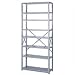 Lyon DD8363H 8000 Series Open Shelving Add-On with 8 Heavy-Duty Shelves, 48" Width x 12" Depth x 84" Height, Dove Gray
