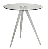 Adesso WK2335-22 Juneau End Table, Satin Steel Finish