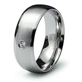 Stainless Steel Ring with CZ (Sizes 8-12)