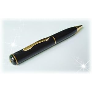 GSI Gold-Accented Stylish Exquisite Pen, Hidden Camera/Camcorder - Records High Resolution Audio and Video, DVR - Webcam Function - USB Interface - Built-In 4 GB Memory - Great Surveillance Tool