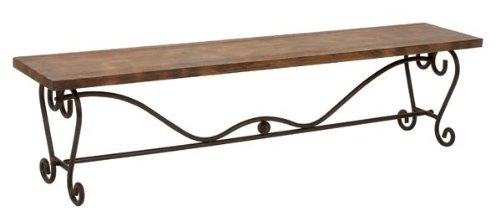 Elegant Wood Metal Bench