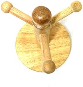 Rubber Wood Mug Cup 3 Pegs Tree Coffee Tea Cup Rack Jewelry Display Organizer