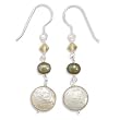 Cultured Freshwater Pearl and Crystal Drop French Wire Earrings