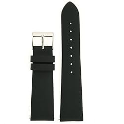 Watch Band Black Satin Fabric with Leather lining