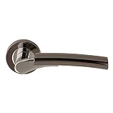 Designer ULTIMO Internal Lever on Rose Door Handle Pair in Chrome / Black Nickel Passage by Excel Ha