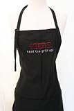 Black Embroidered Apron "49ers heat the grill up"