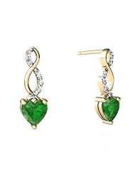 Genuine Emerald 14kt Yellow Gold Earrings
