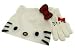 Hello Kitty Sanrio Face White Beanie Hat Cap and Glove Set (SANCW0001)