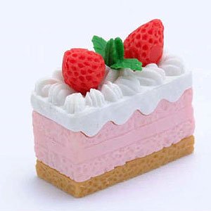 Japanese Iwako Eraser-Sliced Cake with Strawberry