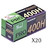 Fujifilm Fujicolor Pro 400H Color Negative Film, ISO 400, 120 Size, Pack of 20, USA