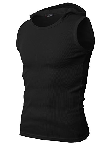H2h mens cotton hooded sleeveless t-shirts tank top black us l/as…