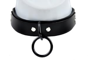 Fetish O Ring Gothic Leather Choker Necklace