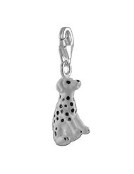 MELINA Charms clip on pendant dalmatian dog sterling silver 925 enamel
