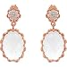 Genuine IceCarats Designer Jewelry Gift N\A Genuine Checkerboard Clear Quartz Earrings. 14K Rose Plated Genuine Checkerboard Clear Quartz Earrings In N\A
