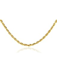 10k Solid Gold Rope Chain Necklace with Secure Lobster Claw Clasp (0.29 mm)