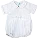 Feltman Brothers Baby Boy Romper Pintucked Creeper Baptism Christening (9M, White)