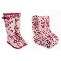 Jileon Pink Floral Wellies