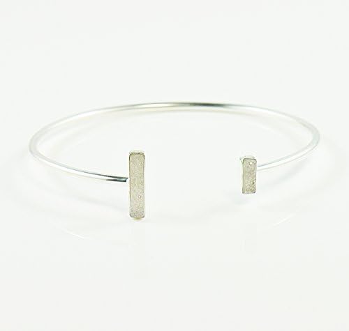 Snow white Druzy Drusy Open Cuff Bar Bracelet in Sterling Silver