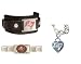 Tampa Bay Buccaneers ProStarter/Leather Cuff /Heart Charm Chain Bracelet Package