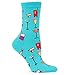 Hot Sox Women's Fun Drinks Crew Socks-1 Pair Pack-Happy Hour Cool & Funny Gifts, Cocktails (Black), Shoe Size: 4-10