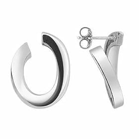 Nuovegioie Sterling Silver Open Oval Earrings