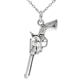 Sterling Silver Hand Gun Necklace
