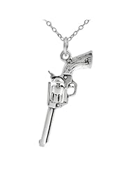 Sterling Silver Hand Gun Necklace