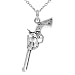 Sterling Silver Hand Gun Necklace