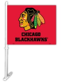 Rico Chicago Blackhawks Car Flag - CHICAGO BLACKHAWKS One Size