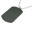 Stainless Steel Dog Tag Pendant with Black Plating, 22''
