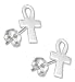 Sterling Silver Mini Ankh Earrings on Posts