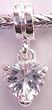 Silver Plated Charm Dangle Fits Pandora Glass Crystal Heart Pendant (1)