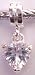 Silver Plated Charm Dangle Fits Pandora Glass Crystal Heart Pendant (3)