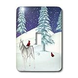 Renderly Yours Winter And Christmas - Unicorn And Cardinal In Winter - Light Switch Covers - single toggle switch