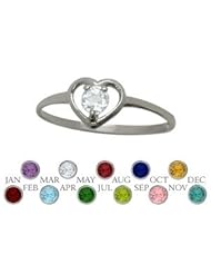 10 Karat White Gold Genuine White Topaz Solitaire Gem Round Shape Baby Ring