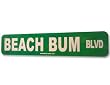 Beach Bum Blvd. Aluminum Sign in Green