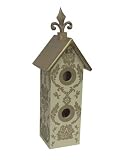 New Rosso's International 2 Hole Wine Birdhouse Cream Gold W/Hanging Or Mounting Bracket