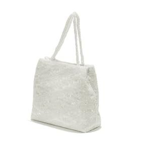 White Sequined Evening Bag - Bridal Evening Bag