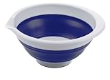 Progressive International 5 Quart Collapsible Bowl, Blue and White