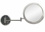 Zadro SW45HW - 5x Satin Nickel Double Arm Wall Mirror, HARDWIRED
