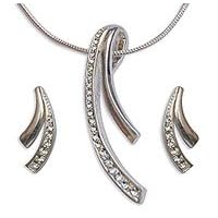 Earring and Pendant Sets Costume Jewelry with Cubic-Zirconia Gemstones Hand Engraved... by 
