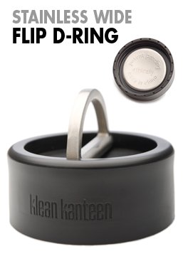 Klean Kanteen Stainless Steel Cap for Wide Mouth Bottles (Flip D-Ring)