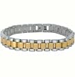 Stainless Steel Two Tone Gold Plated Bracelet - 8'' long