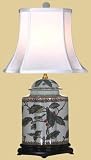 Classic Traditional Formal Quality Lighting - 22" Porcelain Scallops Tea Jar Oriental Style Fine Table Lamp
