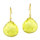 14K Gold with Lime Quartz Drop Earrings