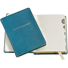 Graphic Image Host/Hostess ENTERTAINING BOOK JOURNAL in fine Turquoise Leather -
