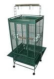 Brand New Parrot Bird Wrought Iron Cage Play-Top w/ Parrot Toys 24x22x63-WI24HGN - PT
